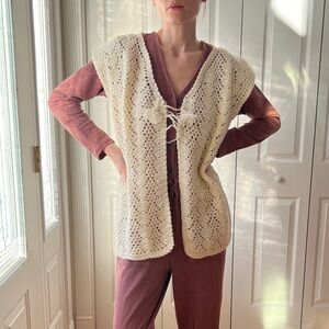 Vintage Cream Knit Vest